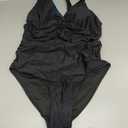 Yonique Women's Two Piece High Waisted Bikini Set Tummy Control Swimsuit Full Coverage Bathing Suit (Medium, Black)