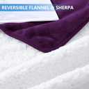 Smiry Waterproof Dog Bed Blanket, Leakproof Pet Throw Blanket for Bed Couch Sofa, Reversible Sherpa Fleece Furniture Protector Cover for Small Medium Large Dogs Cats (Purple, 32x40 inches)