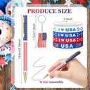 Huquary 48 Pcs American Flag Party Favors Bulk, Metal Ballpoint Pens, USA Keychains, Silicone Bracelets, Red White Blue Patriotic Event Supplies USA Souvenirs Gifts for Veterans Day 4th of July