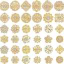 36 Pieces Clear Rhinestone Brooches for Crafts Crystal Flower Brooch Pins with Rhinestones Sliver Bulk Brooches Jewelry for Woman Flower Lapel Badge Pins DIY Wedding Bouquet Broaches Kit