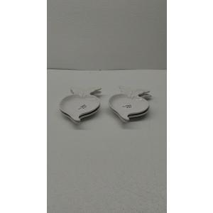 Gallery Farm Fresh White Ceramic beet-shaped plate- 4 pack