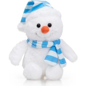 WENMOTDY Snowman Stuffed Animal Christmas Plush Toy for Family and Kids Grandchildren Lovely Cute Doll 10 inch