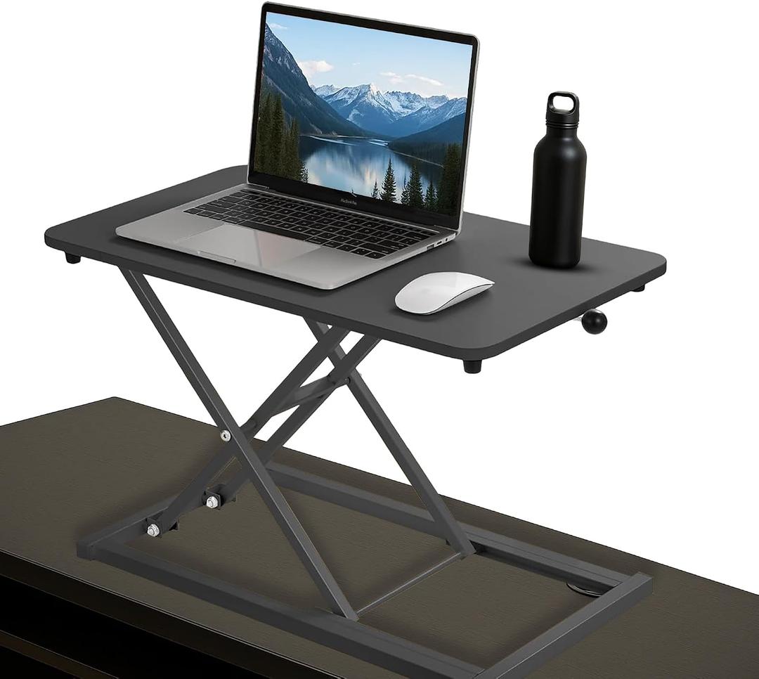 Standing Desk Converter 23.6" x 13.4", Adjustable Height 2.4"15.7", Sit Stand Converter with Sturdy Steel Frame, Ergonomic Standing Desk Topper & Monitor or Laptop Riser for Home Office, 34'60 CM