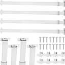 DoubleFill 4PCS sidelight curtain rods 18" - 28" flat curtain rod Sash Curtain Rods for Window Cupboard Closet