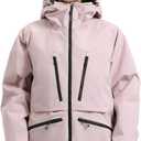 GSOU SNOW Snowboard Jacket Womens Ski Jacket Mens Snow Coat Baggy Waterproof Insulated Winter Hooded Mountain Coats (Small, Pink)