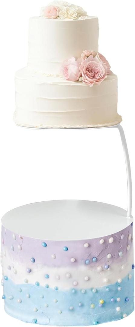 ANGYGH 1PC Top 5.9'' High 5.9'' Base 7.87'' White Cake Stand Modern Pedestal Floating Cake Stands Cupcake Dessert Table Display for Wedding Valentine's Day Birthday Party Cake Decorations