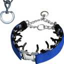 Prong Training Collar for Dogs, Rotating Ring Welding, Adjustable Dog Training Pinch Collar with Quick Release Buckle, for Small Medium Large Dogs (S (14-17" Neck, 2.25mm), Blue)