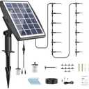 Solar Automatic Drip Irrigation Kit System, JIYANG Solar Powered Auto Easy DIY Watering Device Supported Pots Plants, 6 Timing Modes with Anti-Siphoning Device (Supported 10 Pots, 6Timing Modes)