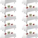 10 Pack White Table Cloth Rectangle Table 60 x 102 Inch Tablecloths for 6 Foot Rectangle Tables. Stain and Winkle Resistant Polyester Washable White TableCloths for Parties Wedding Dining