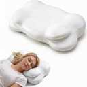 Cloud Pillow,Ergonomic Memory Foam Pillow, Shredded Adjustable Loft for Custom Support, Cooling Bamboo Cover, Cervical Neck Pain Relief for Side, Back & Stomach Sleepers - Queen Size White