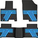 Car Rubber Floor Mats for Hyundai Tucson 2022 2023 2024 2025 2026 (Not for Hybrid) - Custom Fit All Weather Anti-Slip Automotive Floor Liners Car Mats Tucson Gas Accessories, Black with Blue