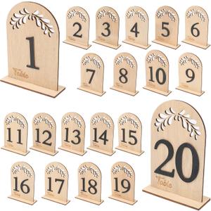 Becho 1-20 Wedding Table Numbers Wooden Table Numbers Tabletop Signs for Wedding,Home Decoration,Party and more