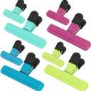 TACGEA Chip Clips, 8 Pack Food Clips, Upgrade Wide Open Bag Clips for Food Storage with Air Tight Seal Grip (4 x L, 4 x S)