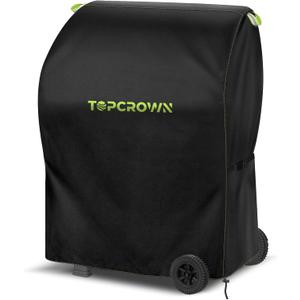 TOPCROWN Grill Cover for Outdoor Grill, Universal Fit 30"-32" BBQ Gas Grill Waterproof Anti-UV Oxford Fabric Windproof Design with Adjustable Straps, Fits Weber/Char-Broil/Nexgrill and More (32") (210D Black+Green)