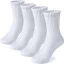 COTTON DAY Unisex School Kids Boys Girls Soft Cotton Athletic Socks10-12 Years All White Size XL(12)