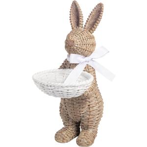 Mud Pie Easter Woven Resin Bunny Tray Sitter
