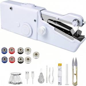 Handheld Sewing Machine, Mini Hand Sewing Machine Portable for Beginners with Charging, Easy To Use, Suitable for Sewing Clothes, Family Travel, DIY