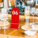 Remerry 50 Pcs Table Numbers 1-50 Acrylic Double Sided Number Cards for Restaurant Acrylic Tent Table Holders Tent Cards Wedding 2.36 x 6.3 Inch(Red)