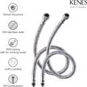 KENES Matte Black Single Handle Bathroom Sink Faucet, Stainless Steel Vanity Faucet for Bathroom Sink, with Pop Up Drain Stopper & Water Supply Hoses LJ-9031-2