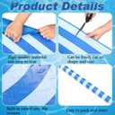 Drydiet Pool Step Mat Above Ground Ladder Mat, Swimming Protective Nonslip Step Pad with Texture, Pool Essentials Accessories for Floor Liners and Stairs, Blue and White Stripes(36 x 36 Inch)