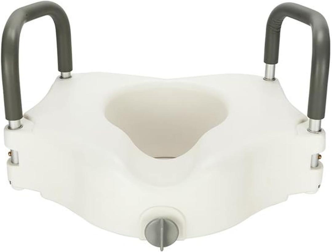 Raised Toilet Seat Height Toilet Seat with Handle Toilet Seat Risers Toilet Safety Seat for Elongated or Standard Commode White