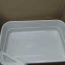 LoopTime Extra Large Cat Litter Box with High Sides, Cats Boxes for Indoor Cats, Cat Litter Pan for Kitty, Litter Box with Low Entry, Easy to Clean, Anti-Splashing, 23.6" x15.7" x5.9" (White)