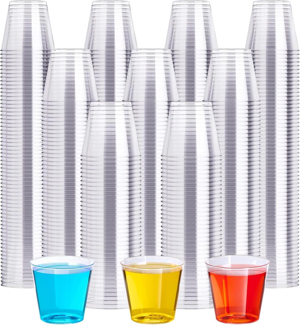 1 OZ 500 Pack Plastic Shot Glasses, Disposable Cups, 1 Ounce Tasting Cups Party Cups Perfect for Whiskey, Tasting, Food Samples, and Parties