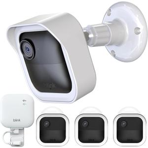 All-New Blink Outdoor Camera Housing and Mounting Bracket (4th Gen and 3rd Gen), 3 Pack Protective Cover and 360 Degrees Adjustable Mount with Sync Module Outlet Mount (White)