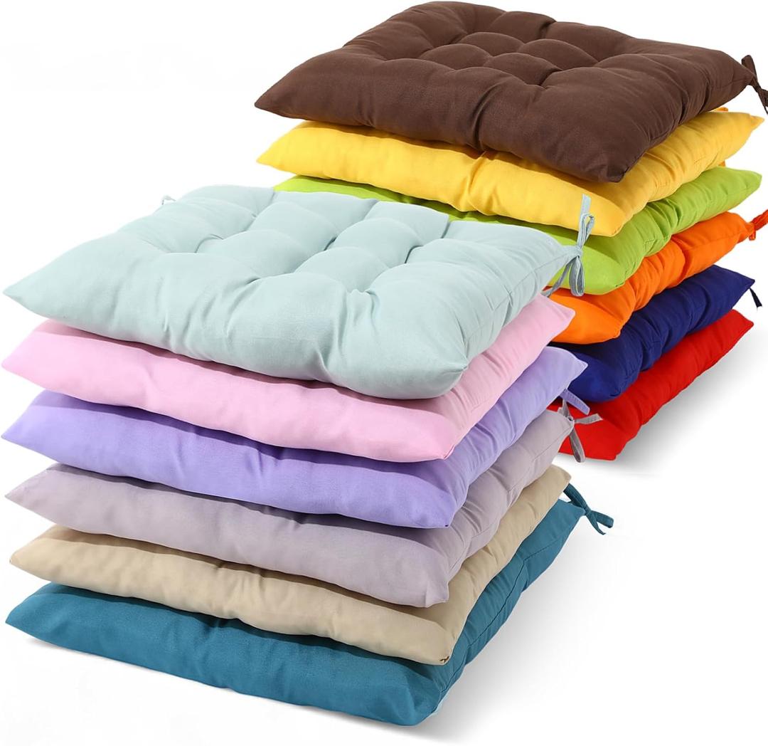 Geetery 12 Pcs Floor Pillows for Classroom Bulk Square Seating Cushions for Floor Chair School Kindergarten Reading Corner, 15.7'' Large Thick Meditation Cushions Yoga Nursery Daycare (Multicolor)