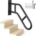 Handrails for Outdoor Steps,Stair Railing Indoor 1-3 StepHand Rails for Elderly, Porch Railing & Deck Hand Rail Wall Mount Stair Hand Grab Bars, U-Shape Safety Handle for Garage, Porch, Garden