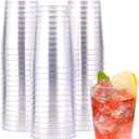 JOLLY CHEF 10 oz Clear Disposable Plastic Cups 50 Pack, Clear Plastic Cups Tumblers, Heavy duty Party Glasses, Disposable Cups for Wedding, Thanksgiving,Halloween,Christmas Party