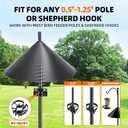 2026 Upgraded Squirrel Baffle for Bird Feeders, 5-Point Stable Structure, Swaying Anti-Climb Design, Fit for 0.5-1.25" Poles & Shepherd Hooks, Squirrel Guard for Bird Houses, 19.7 Inch