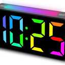 Topski Loud Alarm Clocks for Bedrooms Heavy Sleepers, Plug-in Digital Bedside Clock with RGB Night Light, Large Display, Dual Alarm, Snooze, Dimmable, 3 Volumes