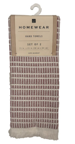Home Wear Hand Towels Brown Set of 2 15x25 Pack Of 2