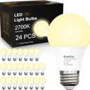 A19 LED Light Bulbs,Soft White 2700K,60 Watt Equivalent,24 Packs