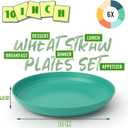 Wheat Straw Plates, 10 in Deep Dinner Plates Set of 6, Unbreakable Reusable Plastic Plates, Unbreakable Microwave and Dishwasher Safe Kids Plate for Kitchen, Camping, Multi