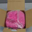 FUTEI Hot Pink Decorative Throw Pillow Covers 20x20 Inch Set of 2, Square Soft Faux Rabbit Fur Thick Striped Cushion Cover,Spring Home Decor for Couch Bed Living Room