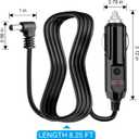 Replace The 12V car Charger Power Cord of The Lnogen One G1 G2 G3 G4 G5 Portable Oxygen Concentrator Series. Equipped with Replaceable Fuses, with a Wire Length of 8.5FT. (One Black)