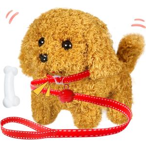 Walking Dog Toy - Electronic Pet with Leash, Bell, Bone, Christmas Birthday Gifts Puppy Dog Toy for Kids Ages 3-8