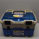 Flambeau Outdoors T5P Pro Multiloader Tackle Box, Fishing Organizer with Tuff Tainer Boxes, Zerust Anti-Corrosion Technology - Clear Blue/Gold