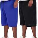 Real Essentials Men's Big & Tall 2-Pack Dry Fit & Mesh Active Athletic Perfomance Shorts (3X)