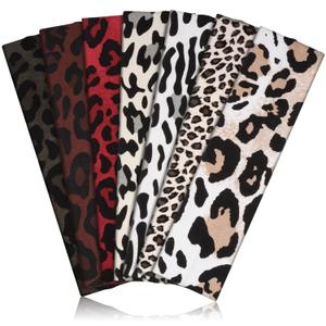 DiyJibb Headbands for Women, Stretchy Non Slip Soft Cotton Cloth Hair Bands for Sports, Workout, Yoga and Running, 7pcs (Leopard Print