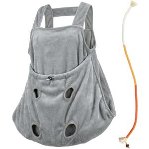 Cat Apron, Plush Pet Sleeping Bag for Napping,Soft Cat Chest Carrier - Adjustable Velvet Sling for Kittens & Small Cats, Includes Calming Chew Toy, Machine Washable