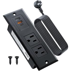 DOACE Recessed Power Strip with USB C Fast Charging Conference Recessed Outlet,Space-Saver for Furniture Side Table,2 AC Outlets,3 USB Ports,6ft Cord, for Home DOACE Recessed Power Strip with USB C Fast Charging Conference Recessed Outlet,Space-Saver for Furniture Side Table,2 AC Outlets,3 USB Ports,6ft Cord, for Home