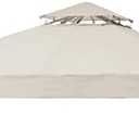 DURCOVER Gazebo Replacement Top 10x12 FT, Gazebo Canopy Replacement Cover for 2 Tier Outdoor Patio Garden Tent Frames,Canopy Cover with Air Vent, Beige