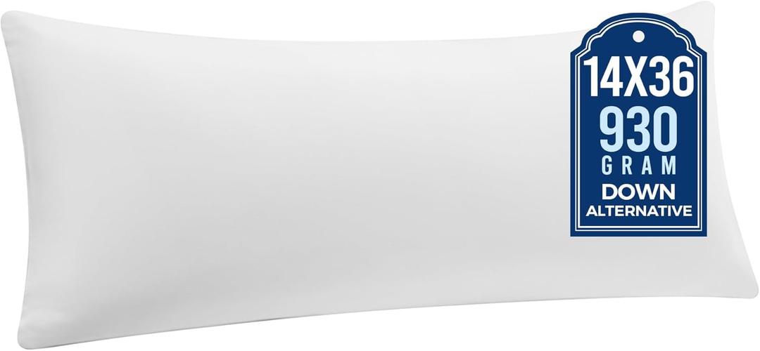 puredown 14x36 Pillow Insert, Fluffy Soft Lumbar Pillows Filled with Plump Stuffer, Rectangle Decorative Pillows for Couch, Sofa, Bed and Home Decor, Pack of 1