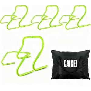 Agility Speed Hurdles Upgraded Training Hurdles Adjustable Height,Ultra Durable All-in-One Speed Hurdles with Carrying Handle, 6 Pack (Green)