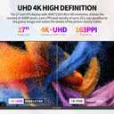 CUNPU 27 Inch 4K 70Hz Monitor, UHD (3840 * 2160) IPS Ultra-Slim Bezel Monitor for Photo Video Editing, E < 2, 100% DCI-P3, 1.07B+ Colors, PIP-PBP, Adaptive Sync, DP/HDMI, Black