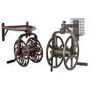 Liberty Garden 710 Navigator Rotating Garden Hose Reel, Holds 125-Feet of 5/8-Inch Hose - Bronze & 712 Single Arm Navigator Multi-Directional Garden Hose Reel, Holds 125-Feet of, 5/8-Inch, Bronze