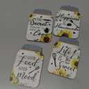 Qunclay 4 Pcs Kitchen Wall Decor Mason Jar Set Wooden Rustic Room Signs Farmhouse Decorations Wall Art Hanging Plaque 6 x 4 Inch(Sunflower)